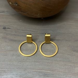 Gold-Toned Metal Stud Hoops